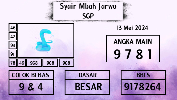 Syair Mbah Jarwo - SGP