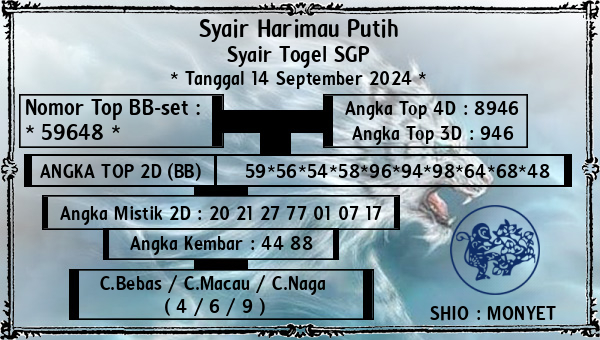 Syair Harimau Putih - Syair Togel SGP