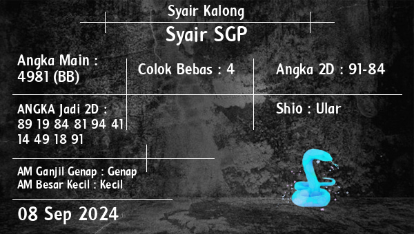 Syair Kalong - Syair SGP