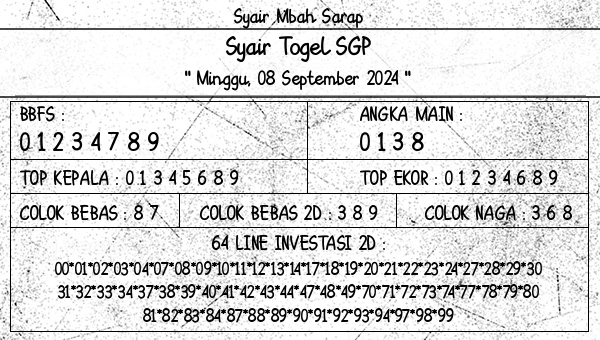 Syair Mbah Sarap - Syair Togel SGP