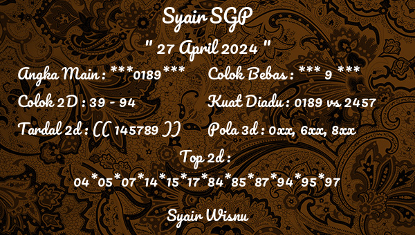 Syair Wisnu - Syair SGP
