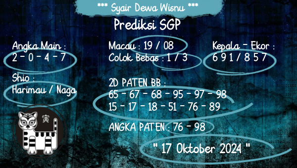 Syair Dewa Wisnu - Prediksi SGP