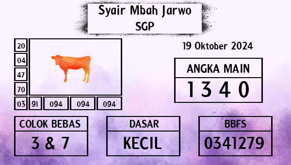 Syair Mbah Jarwo - SGP