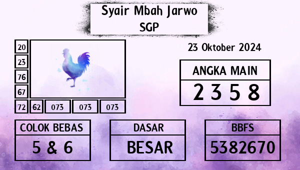 Syair Mbah Jarwo - SGP