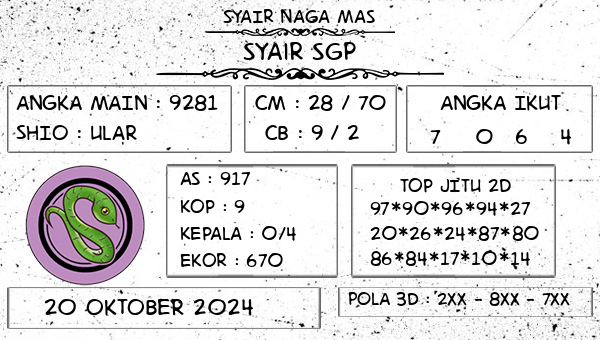 SYAIR NAGA MAS - Syair SGP