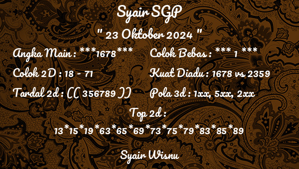 Syair Wisnu - Syair SGP